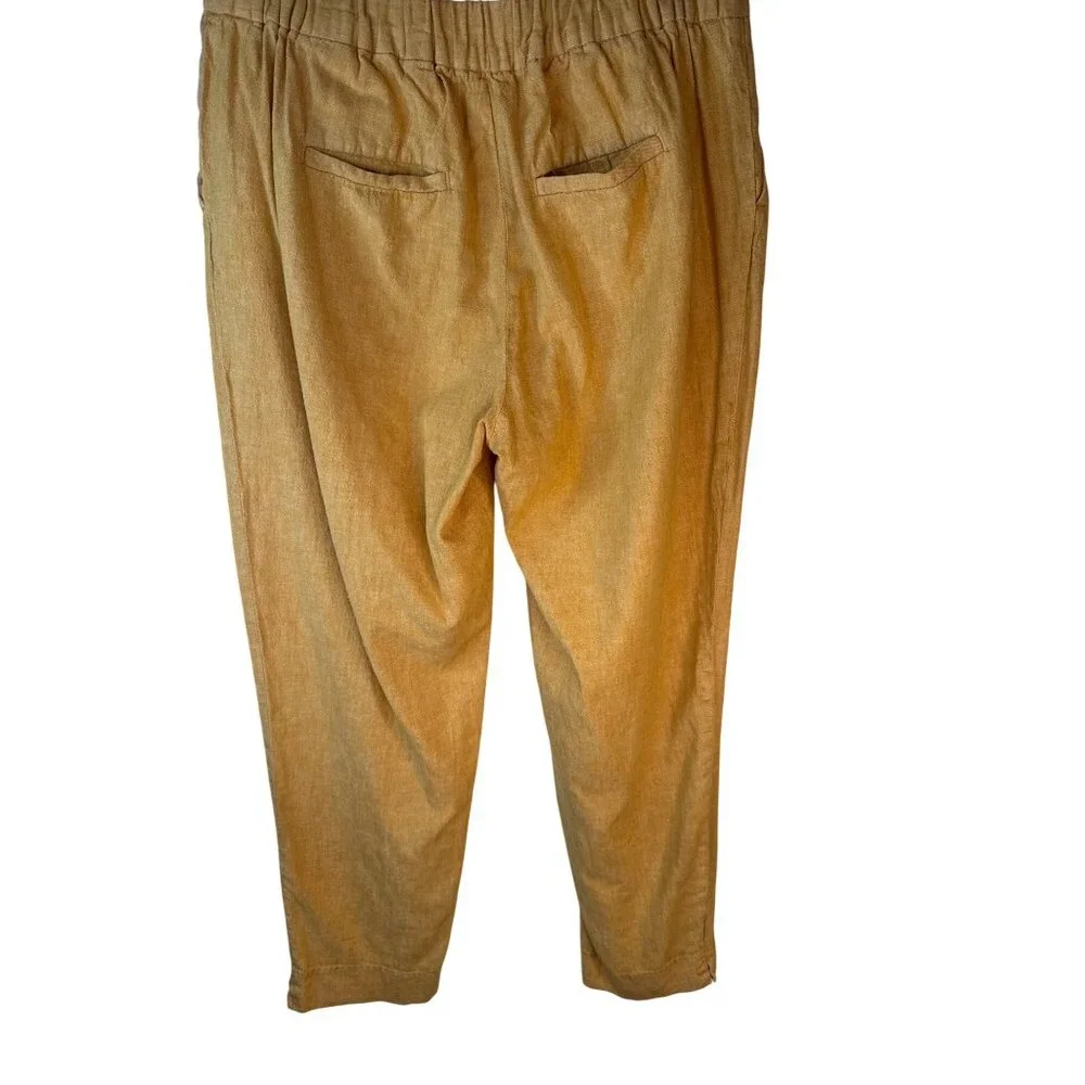 2/$30 Banana Republic Hayden Pant Womens Size 6 Yellow Linen Blend Cropped
